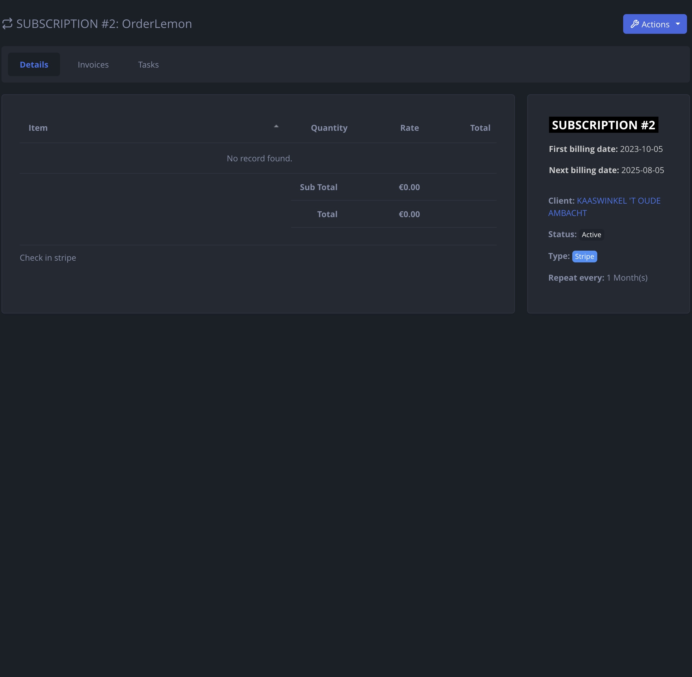 NIZU Subscriptions App Screenshot