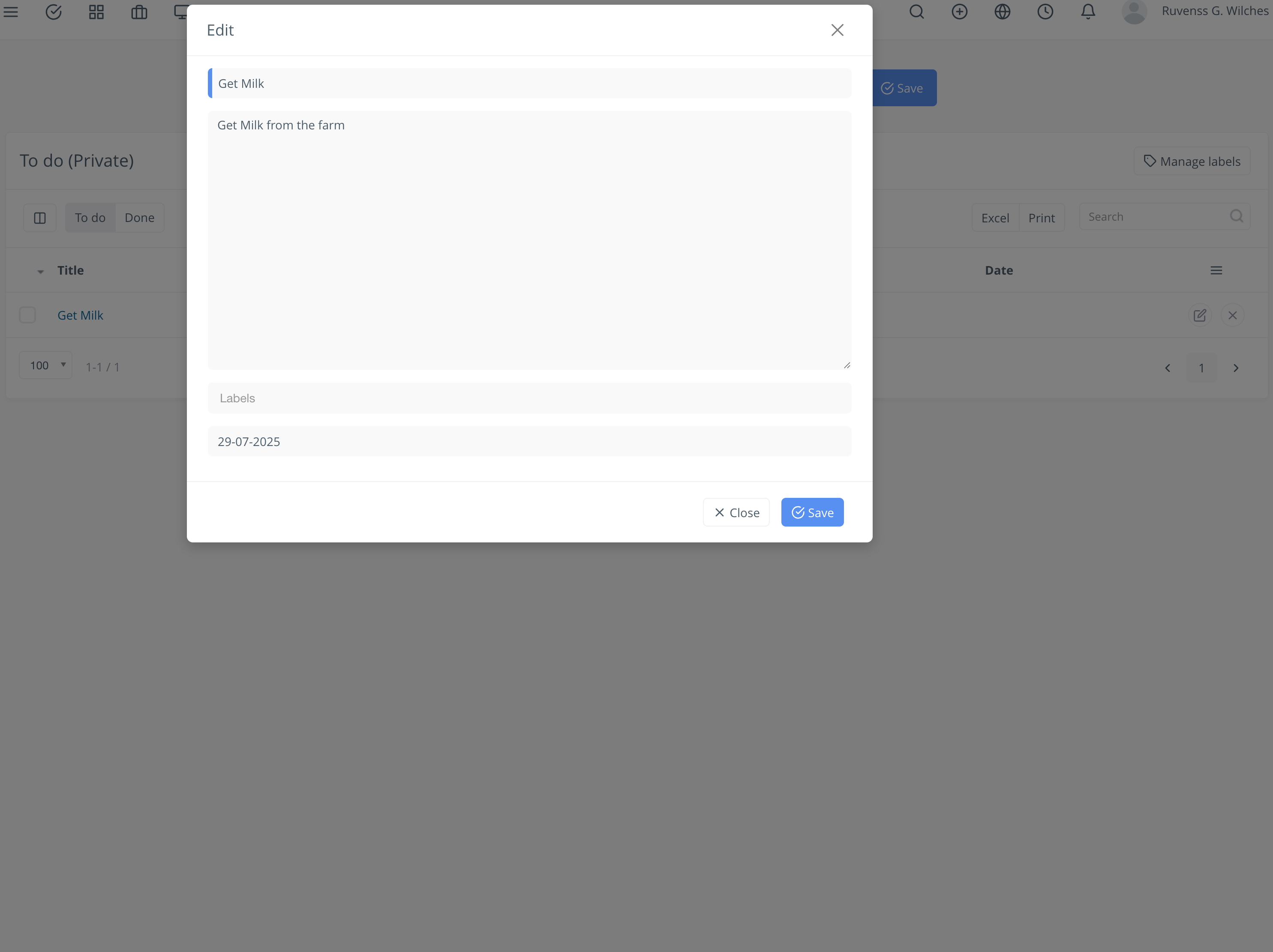 NIZU TODO Screenshot